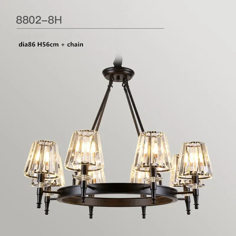 Matte Black Crystal Chandelier