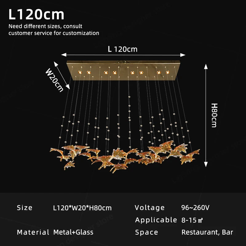 Maple Leaf Glass Chandelier