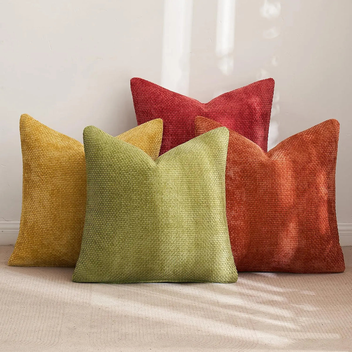 Boho Patchwork Corduroy Pillow Cover — detail