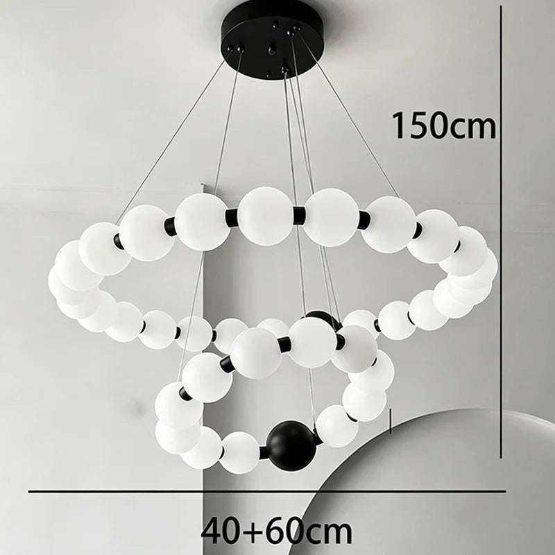 Acrylic ring chandelier with LED bulbs included, 90 to 260V