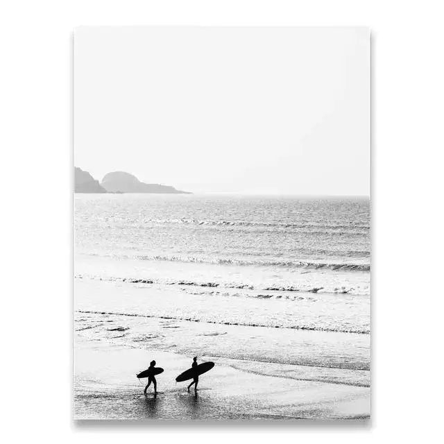 Beach Camper Van Surf Ocean Landscape Canvas Wall Art