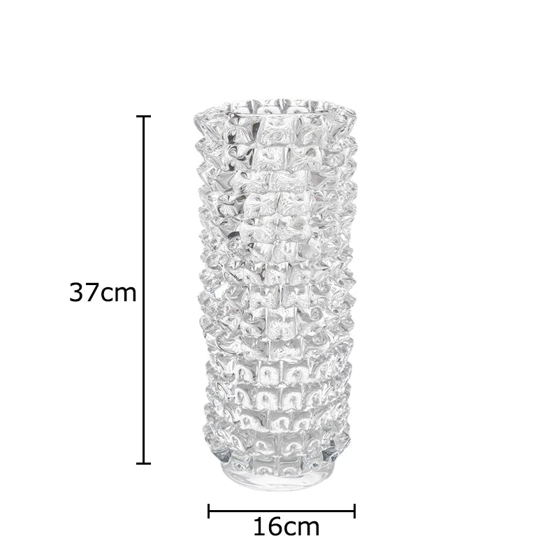 Textured Wrinkle Clear Glass Vase