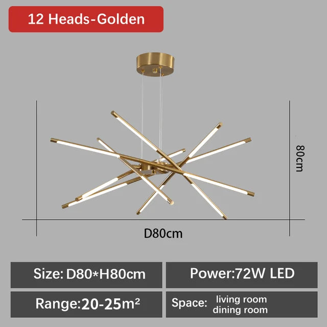 Plated alloy head detail on a gold multi head ceiling chandelier