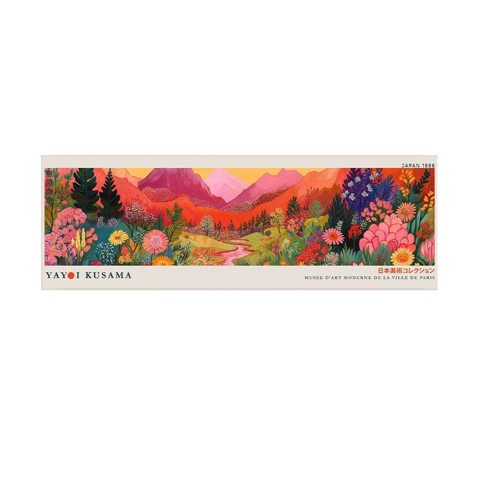 Yayoi Kusama Floral Landscape Tall Canvas Wall Art