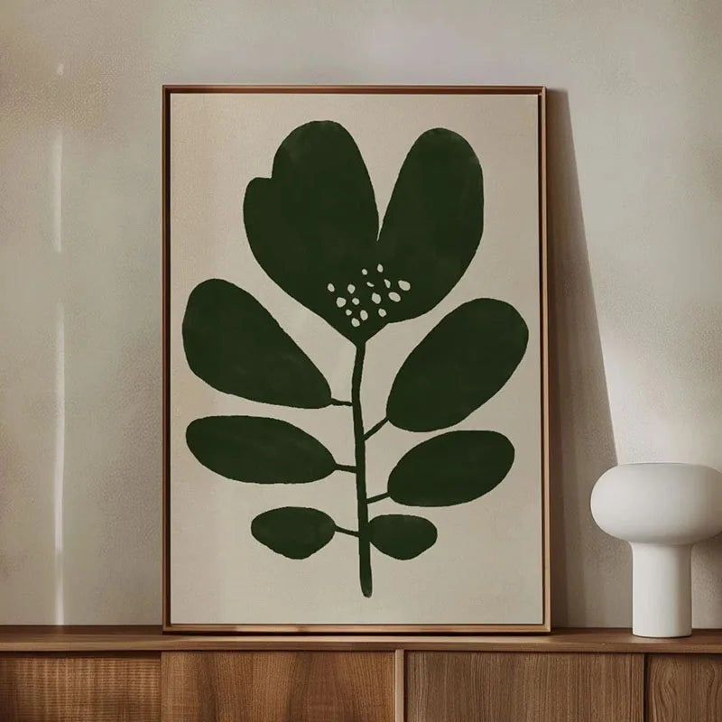 Green Botanical Houseplant Canvas Wall Art