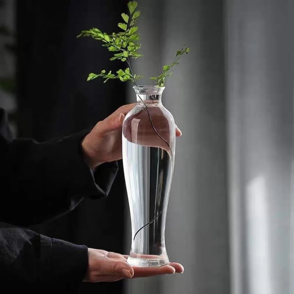 Chinese style transparent glass hydroponic vase table décor