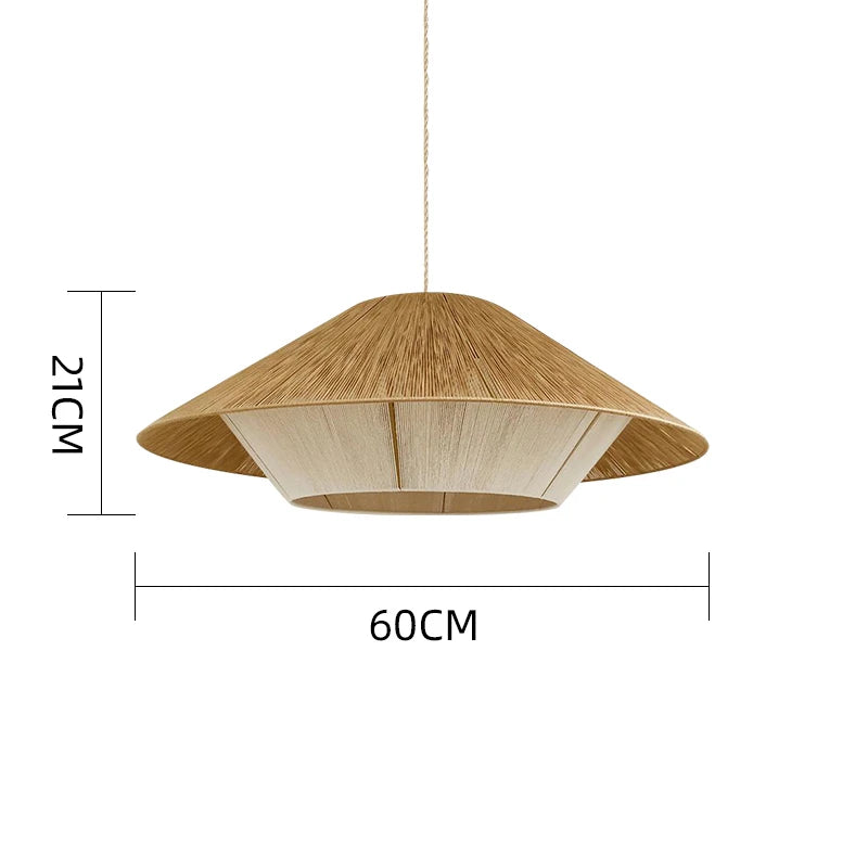 Japanese woven rattan chandelier for a cafe or homestay interior