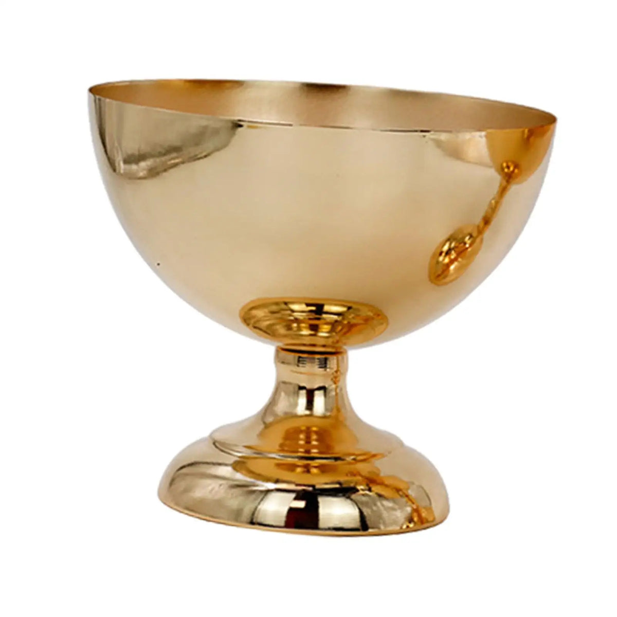 Gold metal flower vase stand with faux branches for rustic wedding table display