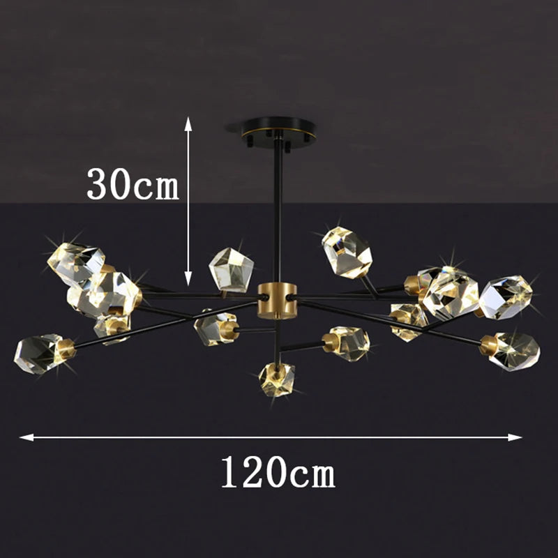 Assembled linear crystal chandelier with plated frame and clear crystal trim