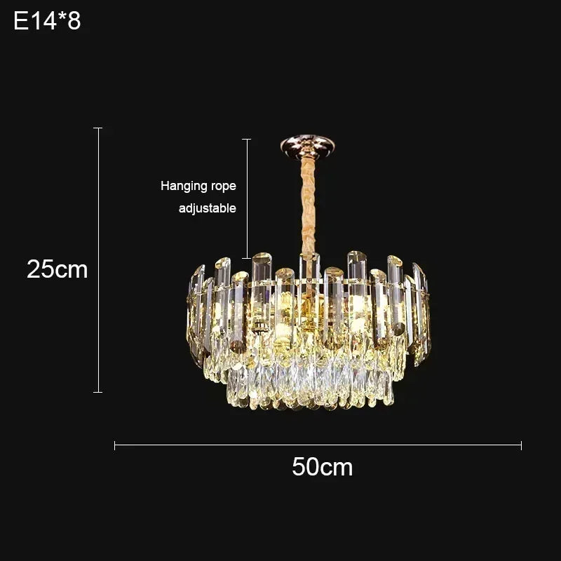 Matching crystal wall lamp at 10.2 in wide and 12.6 in high