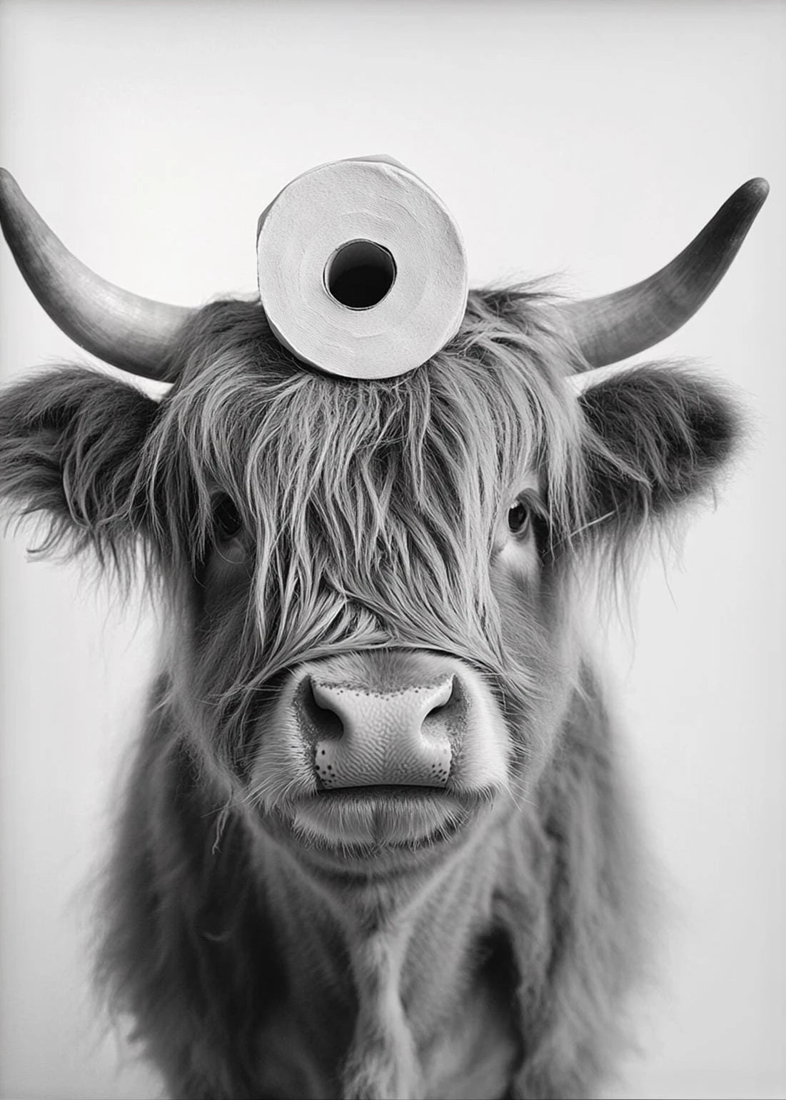 Funny Bathroom Animals Toilet Paper Canvas Wall Art