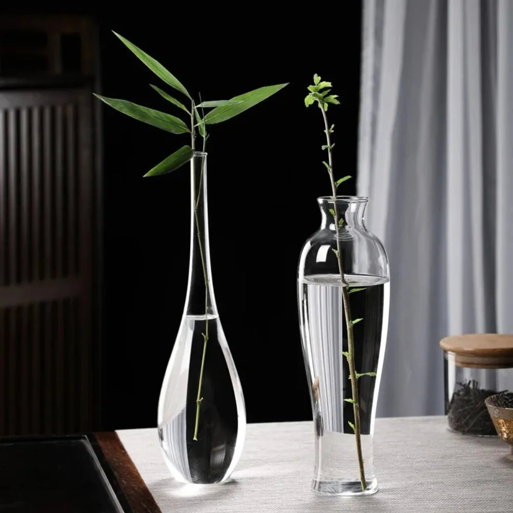 Chinese style transparent glass hydroponic vase table décor