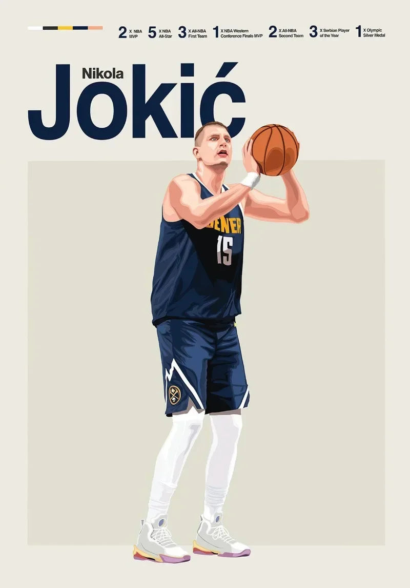 World Champion Basketball Player Poster Canvas Wall Art