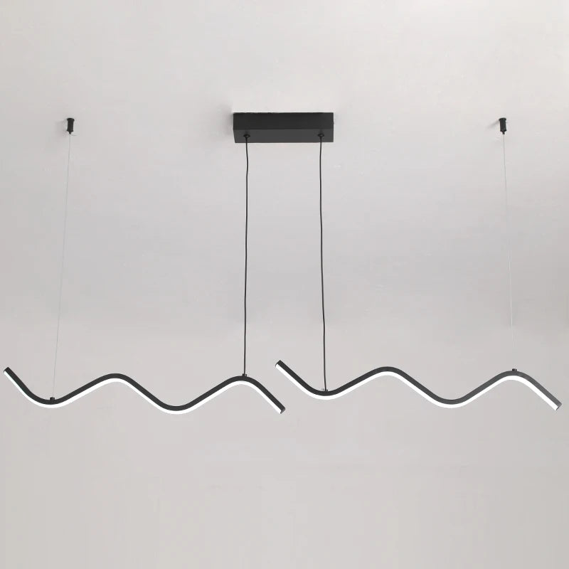 Linear silicone chandelier giving flicker free warm white light