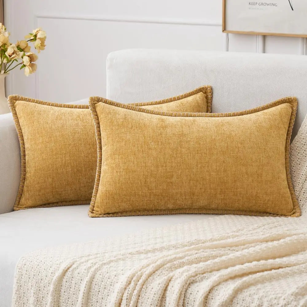 Soft Chenille Lumbar Pillow Cover — styling detail