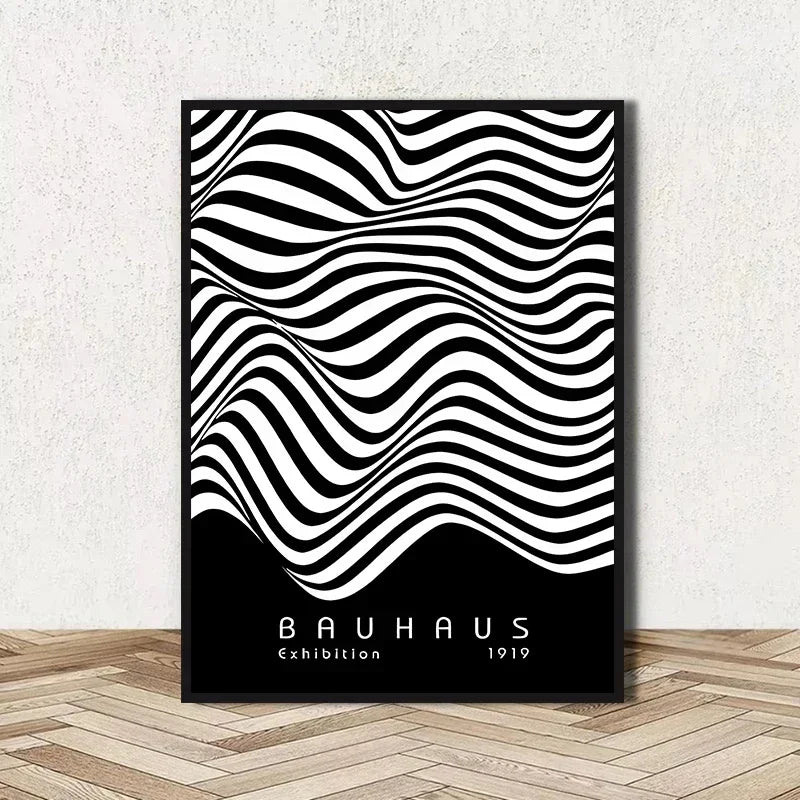 Abstract Bauhaus Geometric Line Art Canvas Wall Art