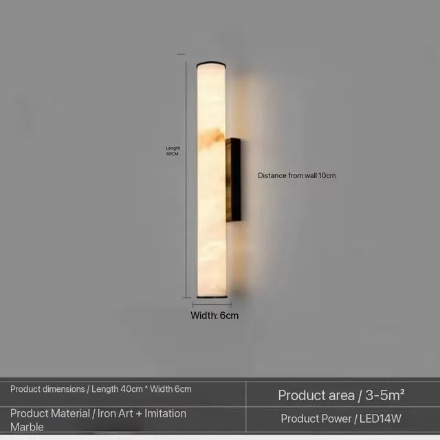Copper Faux Marble Wall Sconce