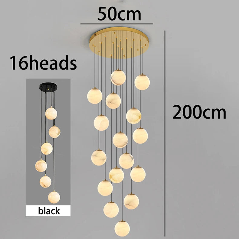 Dimmable acrylic rod chandelier in gold with warm white LED light sources