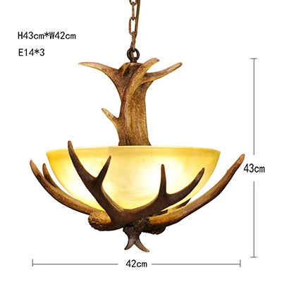 Resin Deer Antler Pendant Light