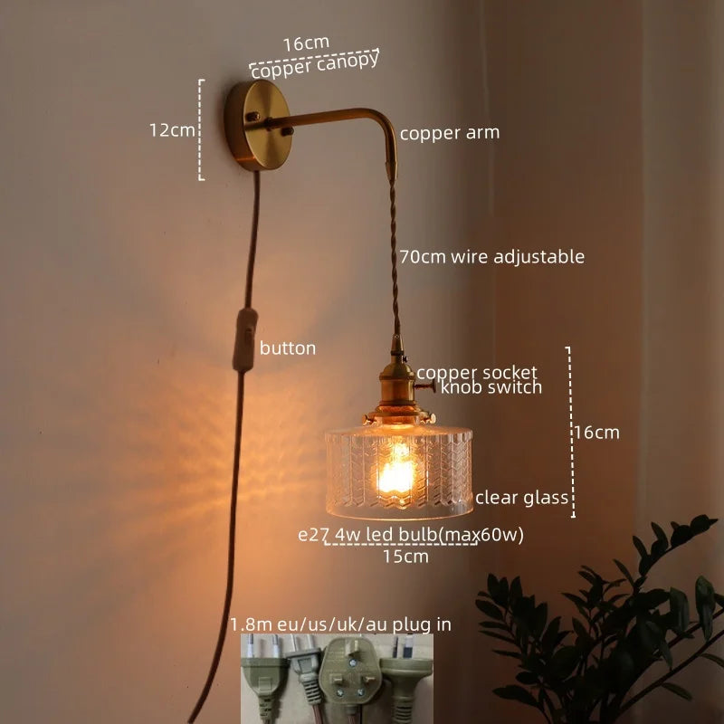 Green Copper LED Wall Sconce