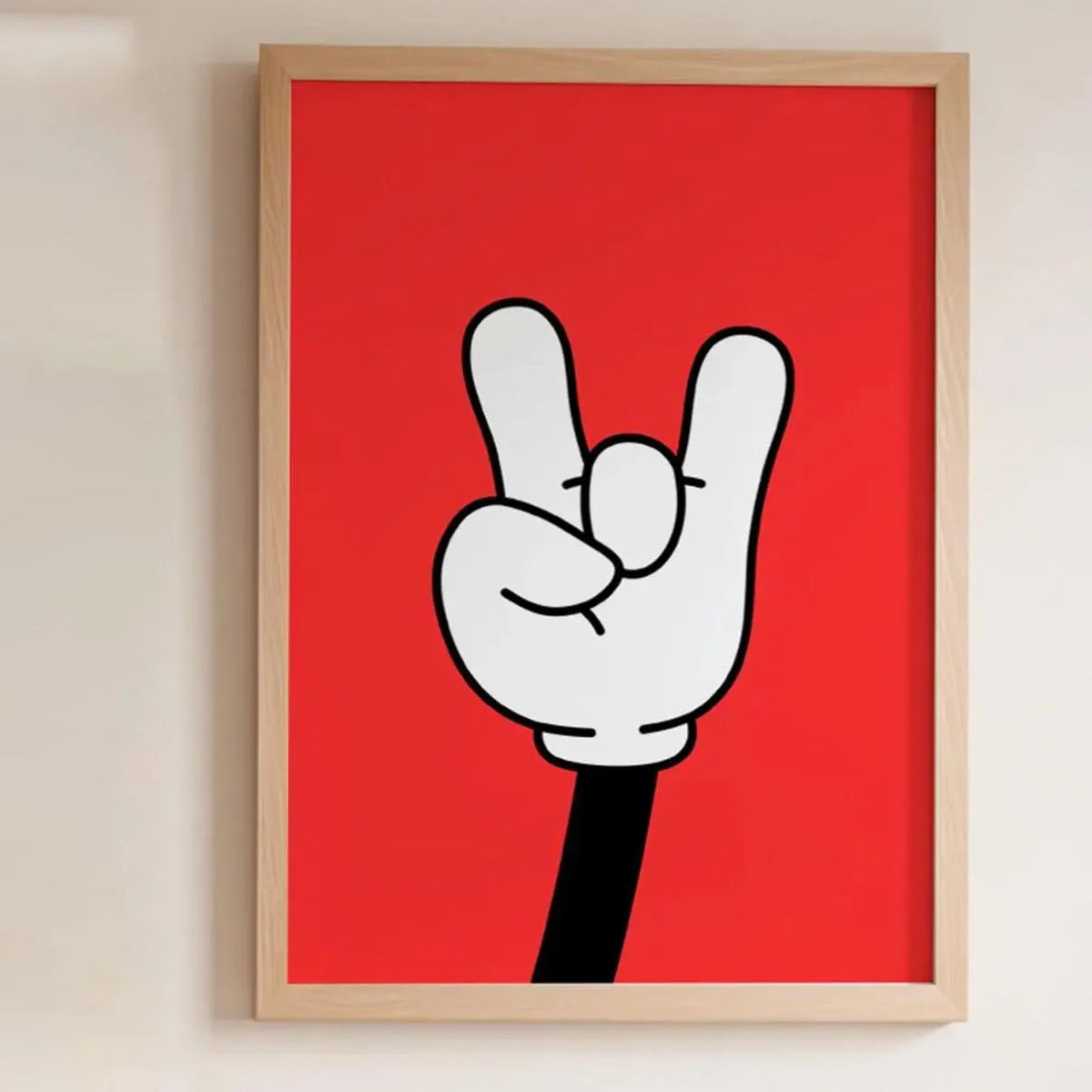 Retro Rock Hand Graphic Canvas Wall Art