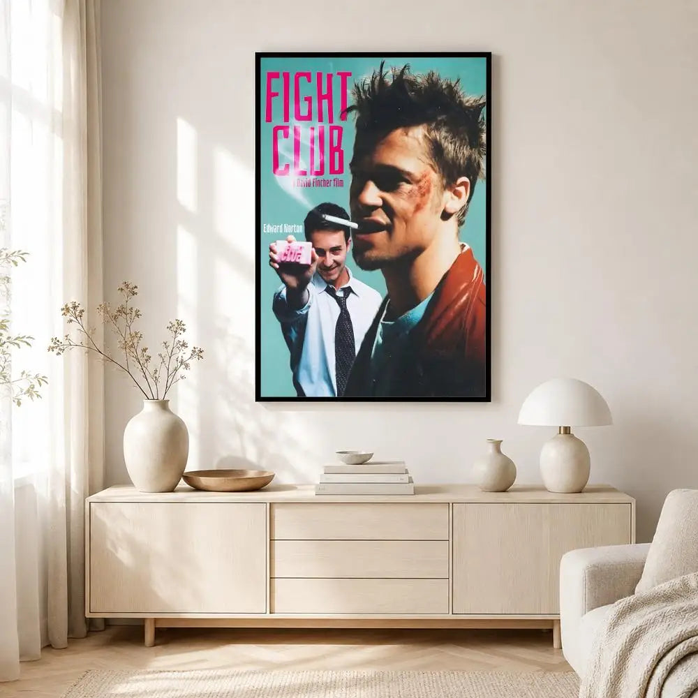 Fight Club Movie Retro Art Canvas Wall Art Poster