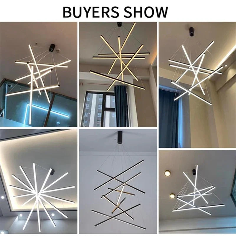 Dimmable bar chandelier with remote control, 90 to 260V operation