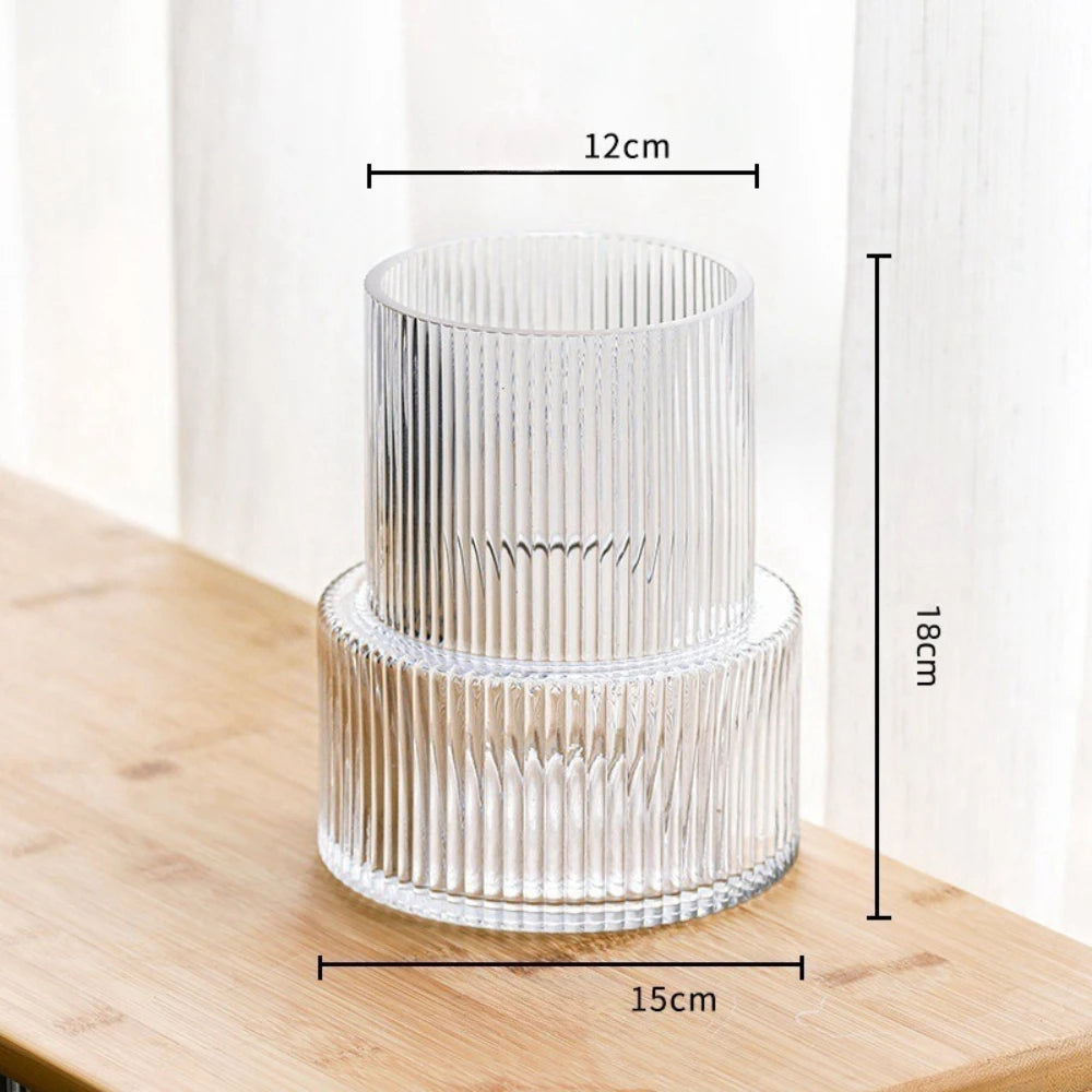 Nordic retro textured glass vase hydroponic flower arrangement