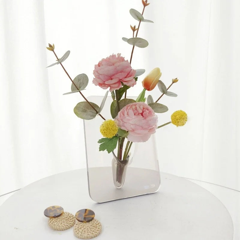 Photo frame acrylic hydroponic vase for entryway living room