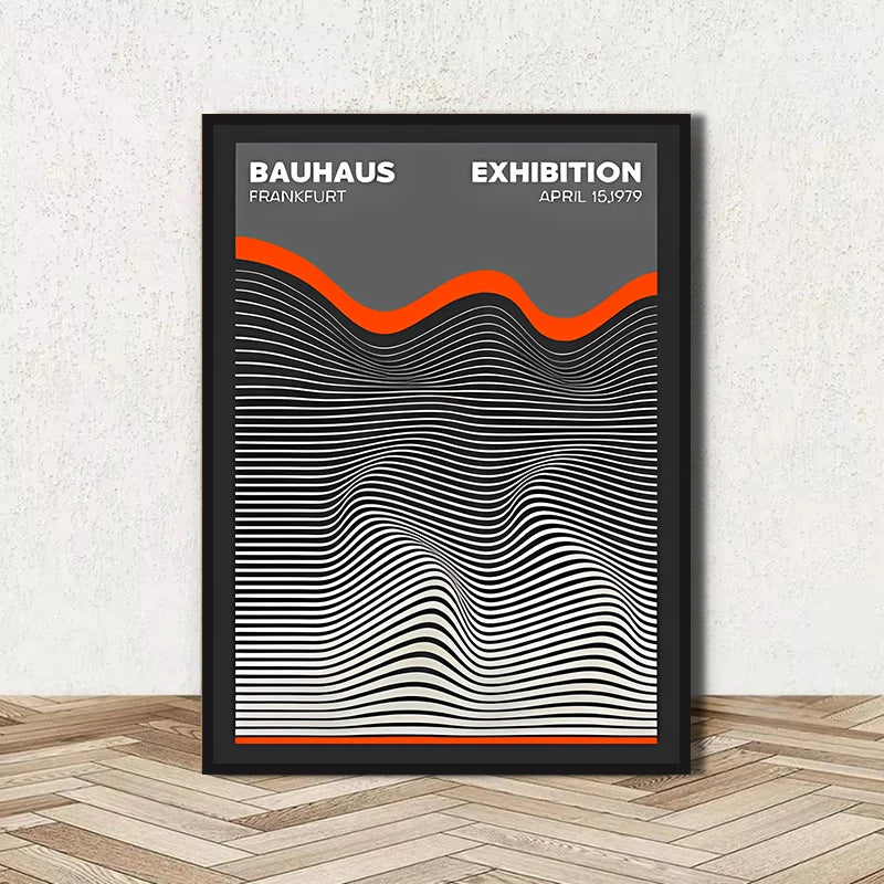 Abstract Bauhaus Geometric Line Art Canvas Wall Art