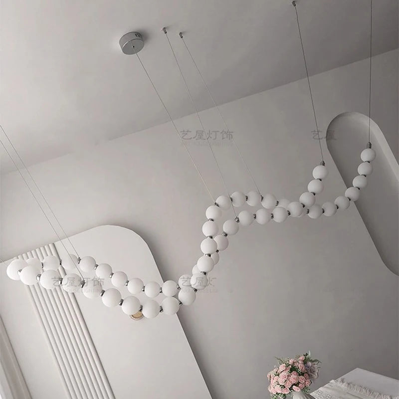 Linear chandelier at 49.2 in length with an LED strip light source