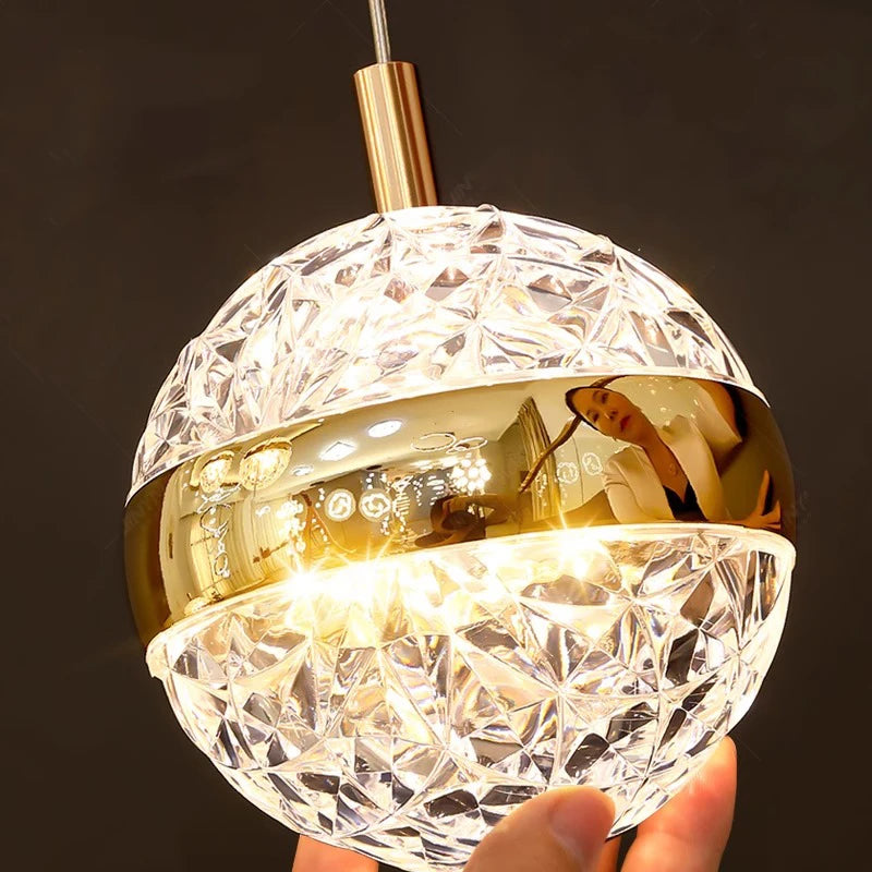 Remote dimming cascade chandelier with LED bulbs, 90 to 260V