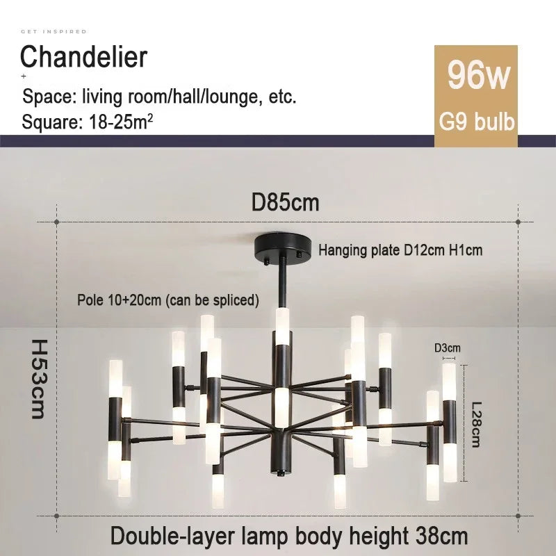 Three color light geometric chandelier in plated gold finish metal