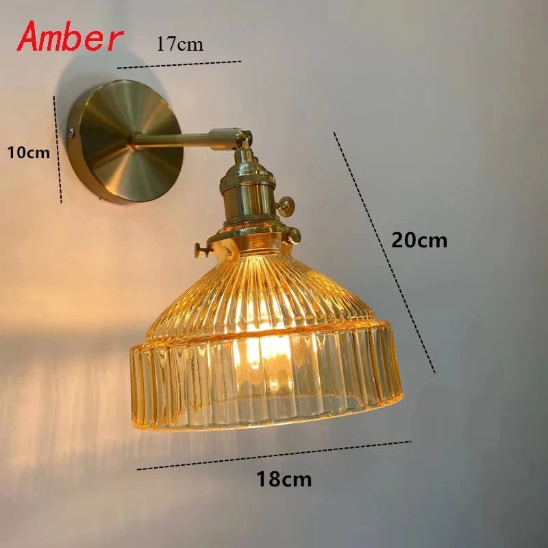 Nordic Green Glass Art Wall Sconce