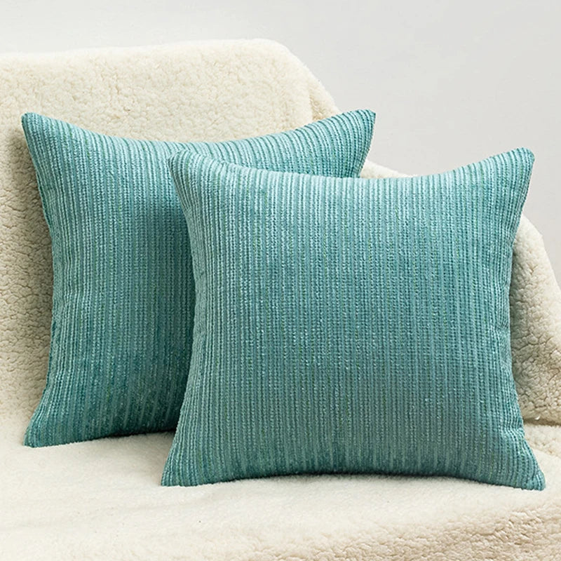 Striped Chenille Throw Pillow Cover