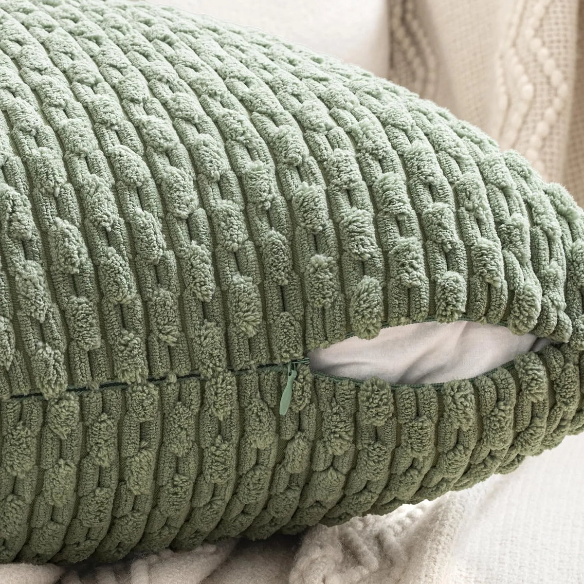 Boho Patchwork Corduroy Pillow Cover — alternate view