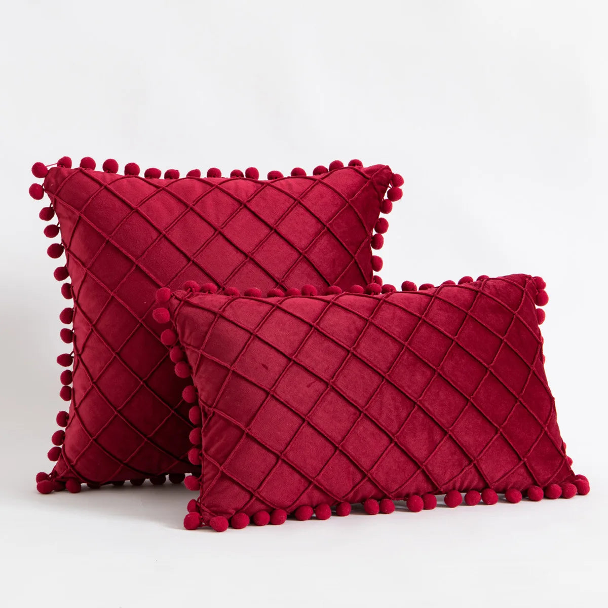 Christmas Red Corduroy Pillow Cover — styling detail