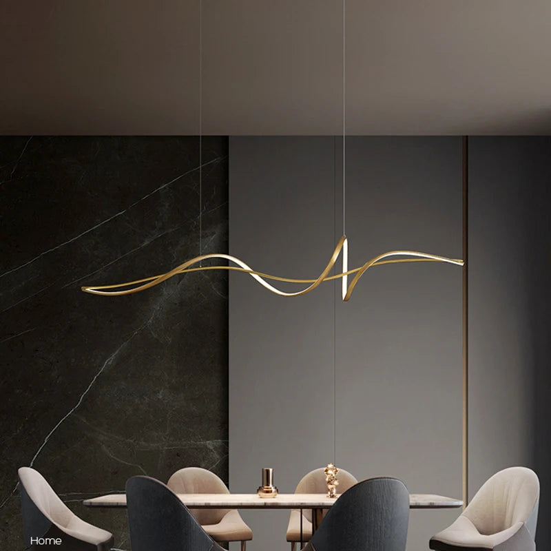 Black acrylic linear chandelier rated for 90 to 260V with remote
