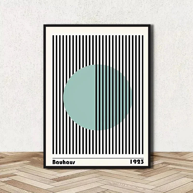 Abstract Bauhaus Geometric Line Art Canvas Wall Art