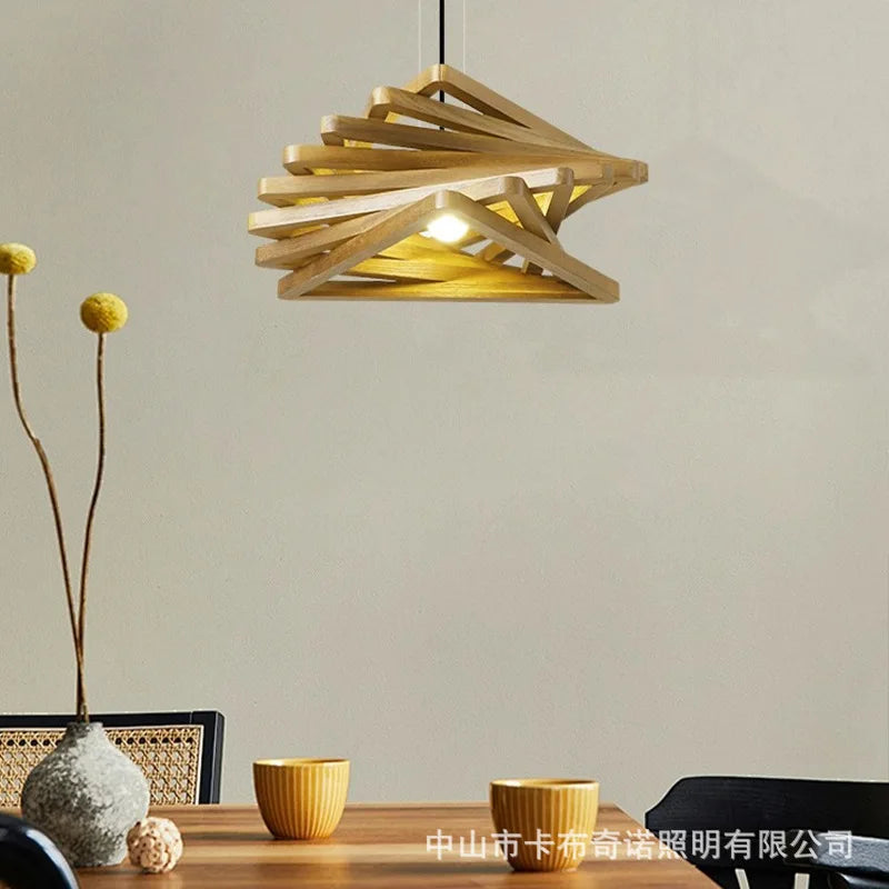 Solid Wood Pendant Light