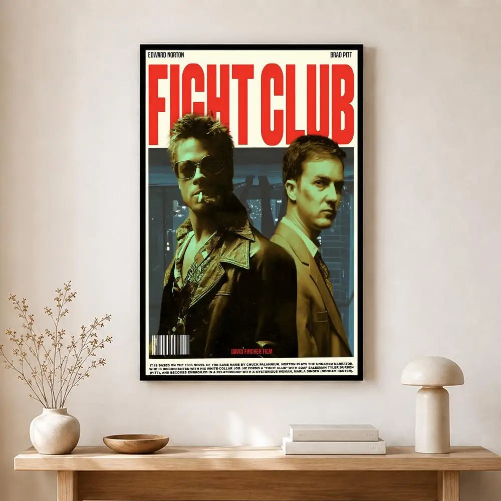 Fight Club Movie Retro Art Canvas Wall Art Poster