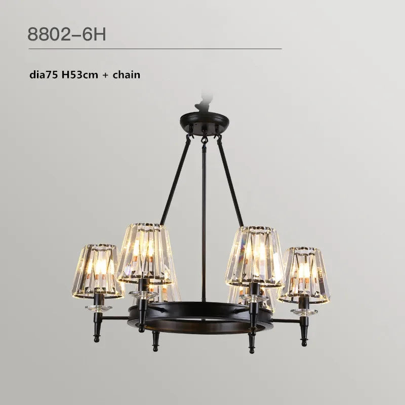 Matte Black Crystal Chandelier
