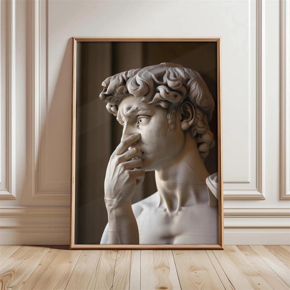Altered Statue Humorous Bathroom Canvas Wall Art