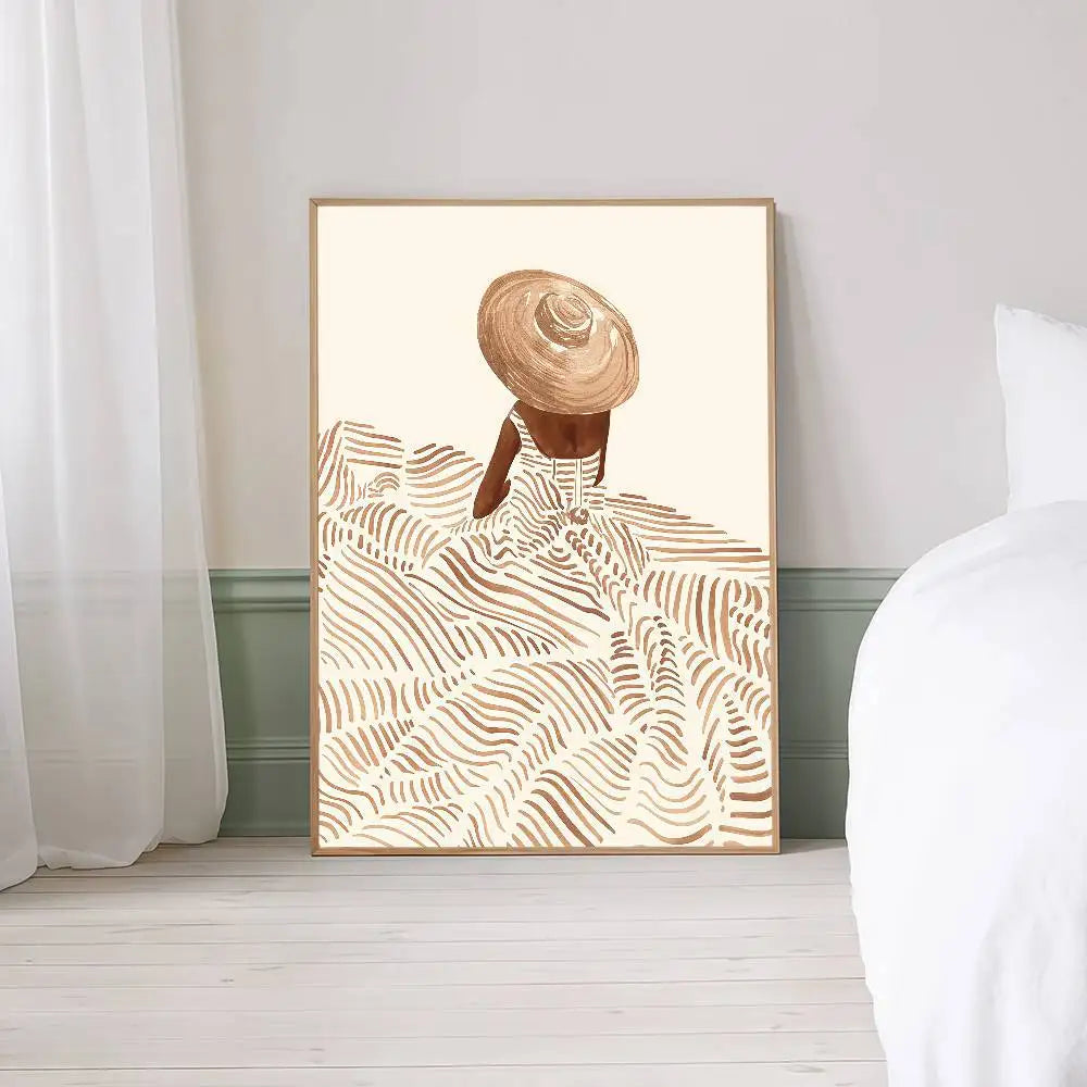 Abstract Line Art Curve Female Figure Canvas Wall Art