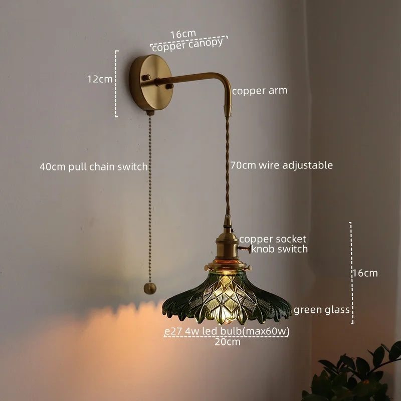 Green Copper LED Wall Sconce