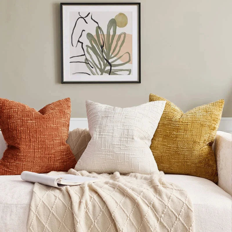 Bamboo Texture Chenille Pillow Cover — alternate view