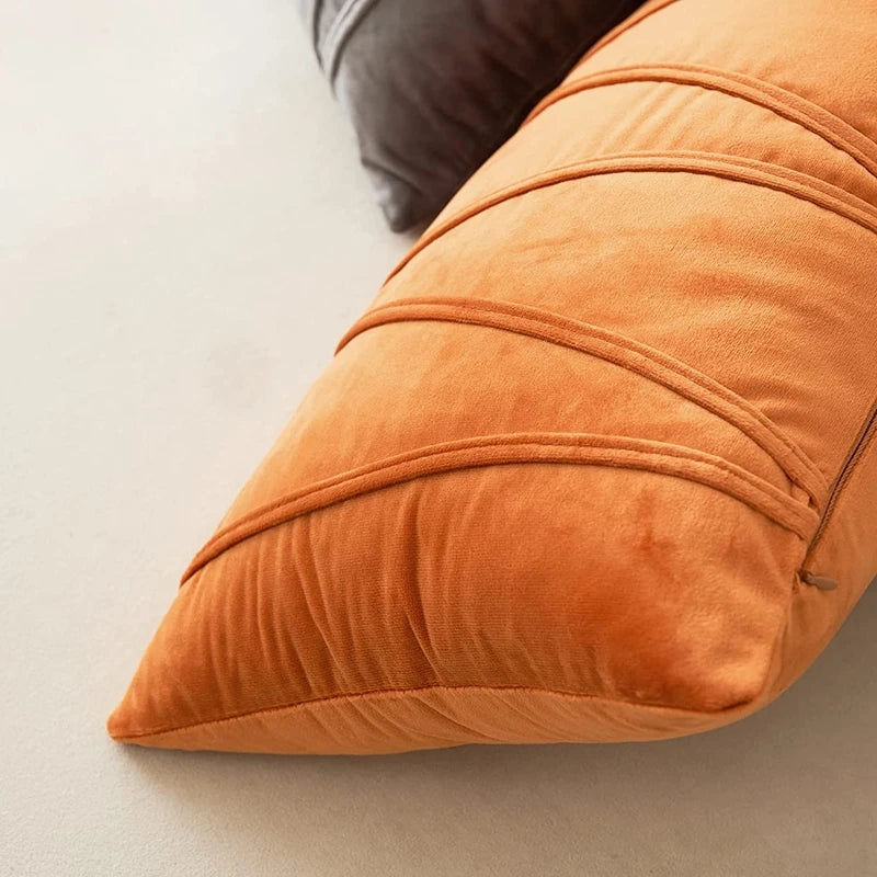 Boho Patchwork Corduroy Pillow Cover — detail