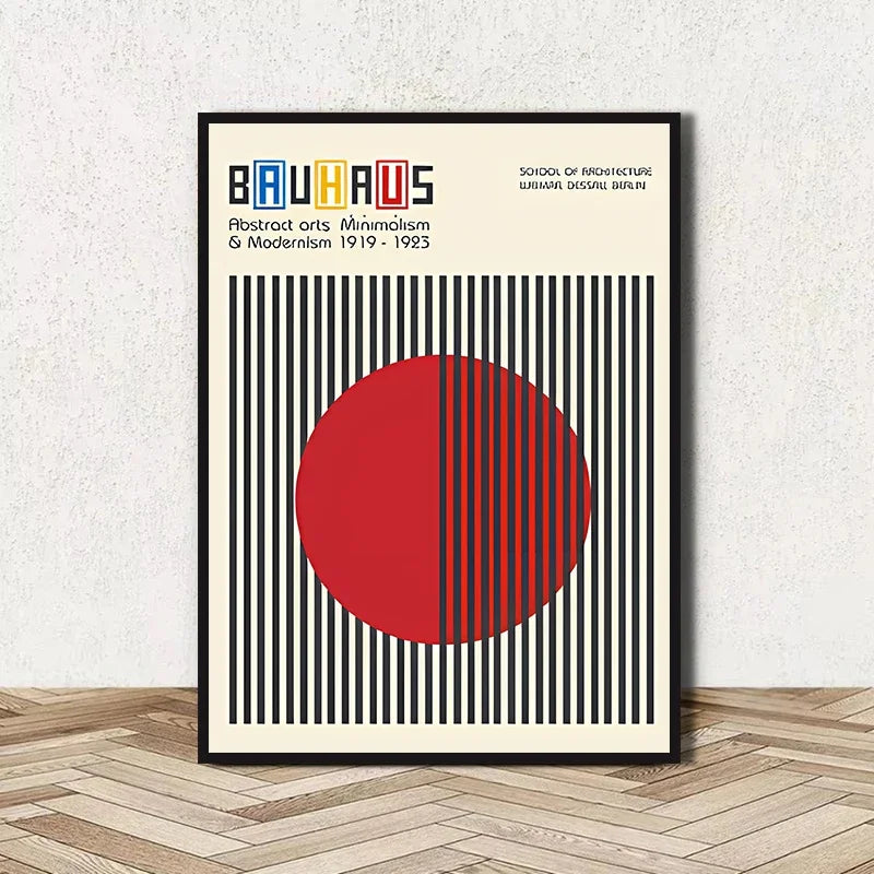 Abstract Bauhaus Geometric Line Art Canvas Wall Art