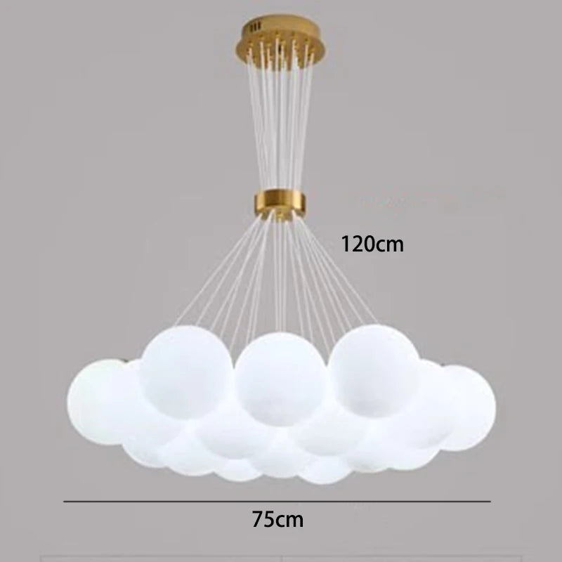 Acrylic cluster chandelier at 17.7 in diameter for a bedroom