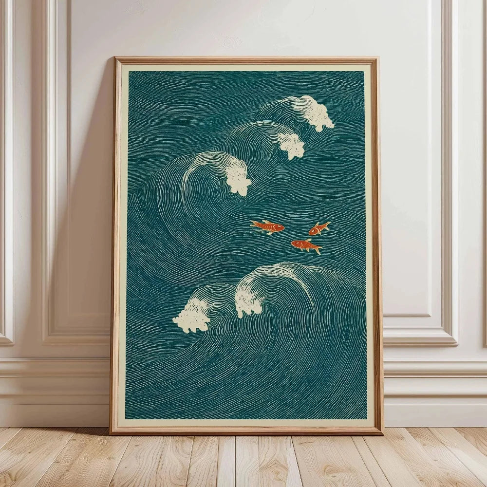 Japanese Koi Fish Zen Pond Canvas Wall Art